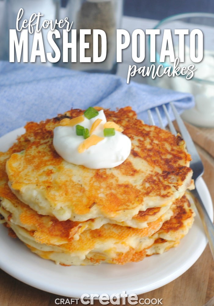 These Leftover Mashed Potato Pancakes are perfect for using up mashed potatoes! 