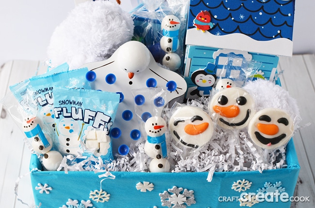 A winter themed indoor snowball fight kit in a blue and white box