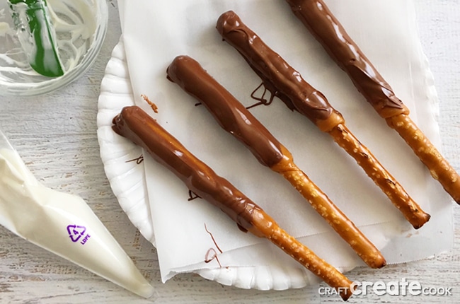 Our Chocolate Caramel Pretzel Rods will have you drooling for more after each bite.