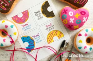 Donut Valentines with Free Printable Valentine Cards - Craft Create Cook