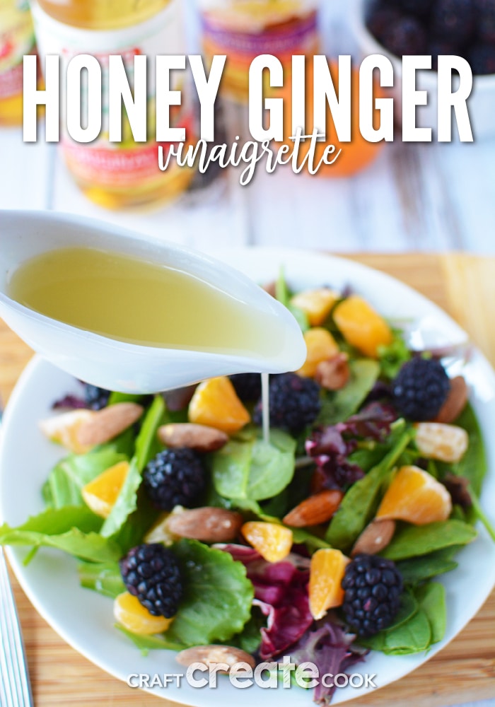 This honey ginger vinaigrette is a healthy substitution to using traditional salad dressing.