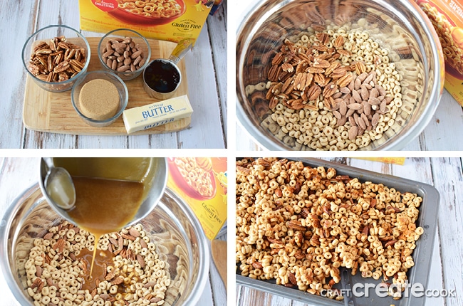 Baked Honey Nut Snack Mix Recipe - Craft Create Cook