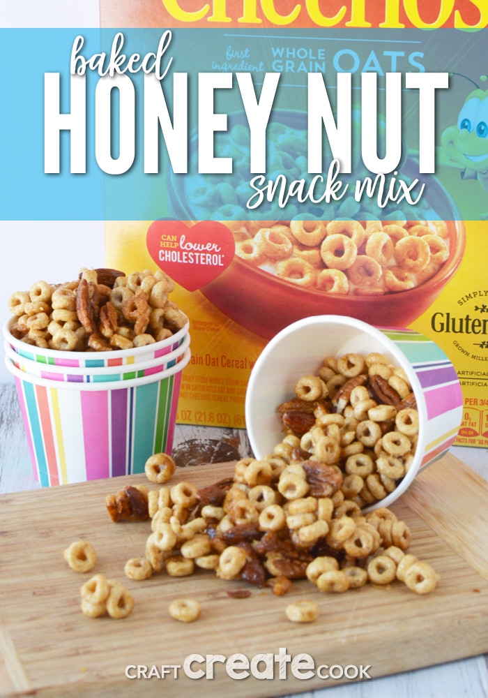 Our baked honey nut snack mix recipe will be a big hit with your family!