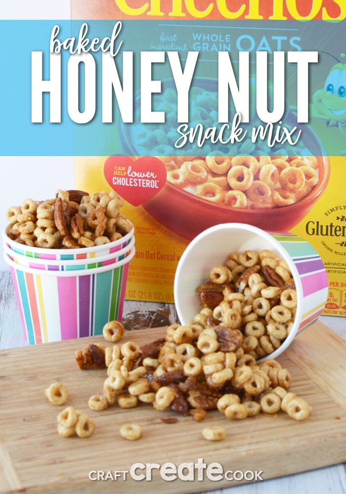 Baked Honey Nut Snack Mix Recipe - Craft Create Cook