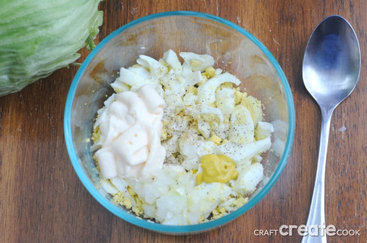 This low carb Keto friendly egg salad recipe is perfect for a light lunch or a quick snack.