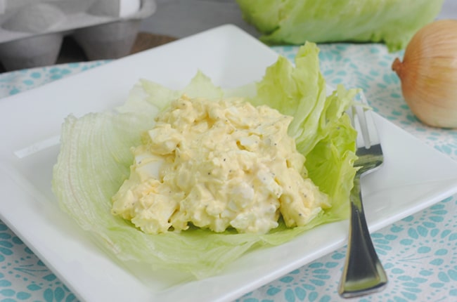 This low carb Keto friendly egg salad recipe is perfect for a light lunch or a quick snack.