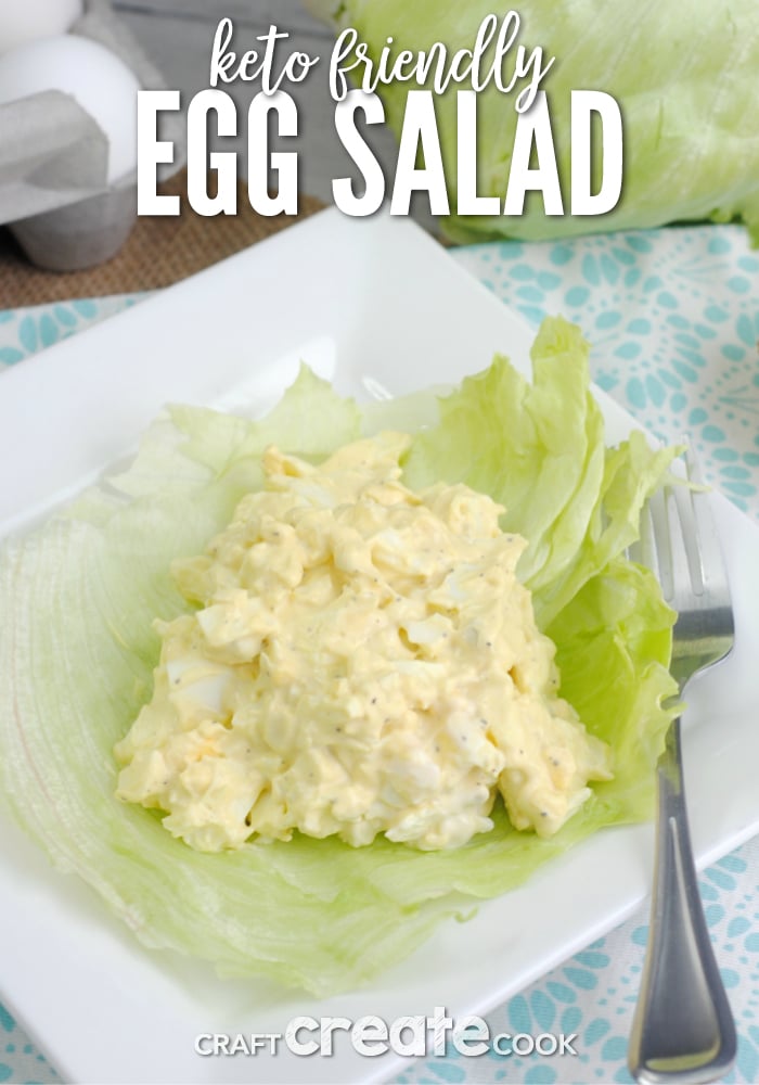 This low carb Keto friendly egg salad recipe is perfect for a light lunch or a quick snack.