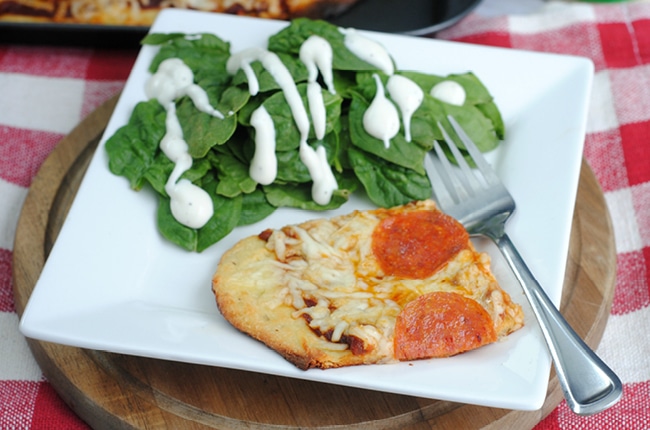 This low carb Keto friendly Fathhead Pizza is easy to make and delicious!