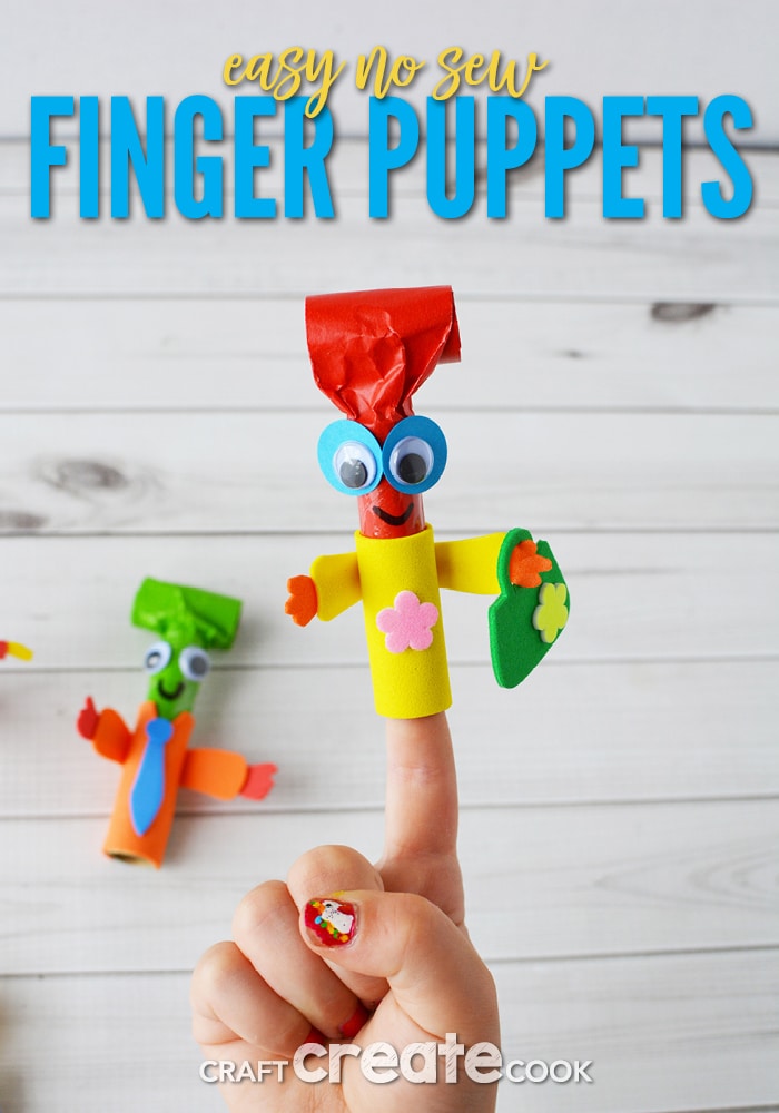 Let the kids use their imagination with our easy to make no sew finger puppets!