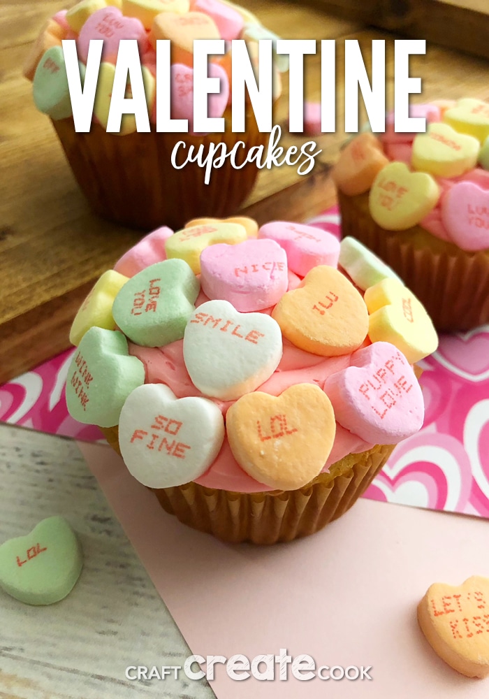 Our Conversation Heart Cupcakes are perfect to share on Valentine's Day!
