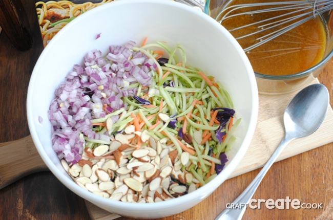 Easy Asian Slaw Salad is the perfect side dish or light lunch! 