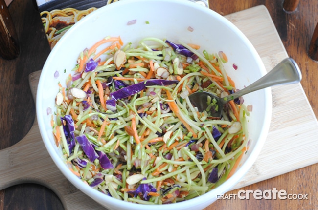 Easy Asian Slaw Salad is the perfect side dish or light lunch! 