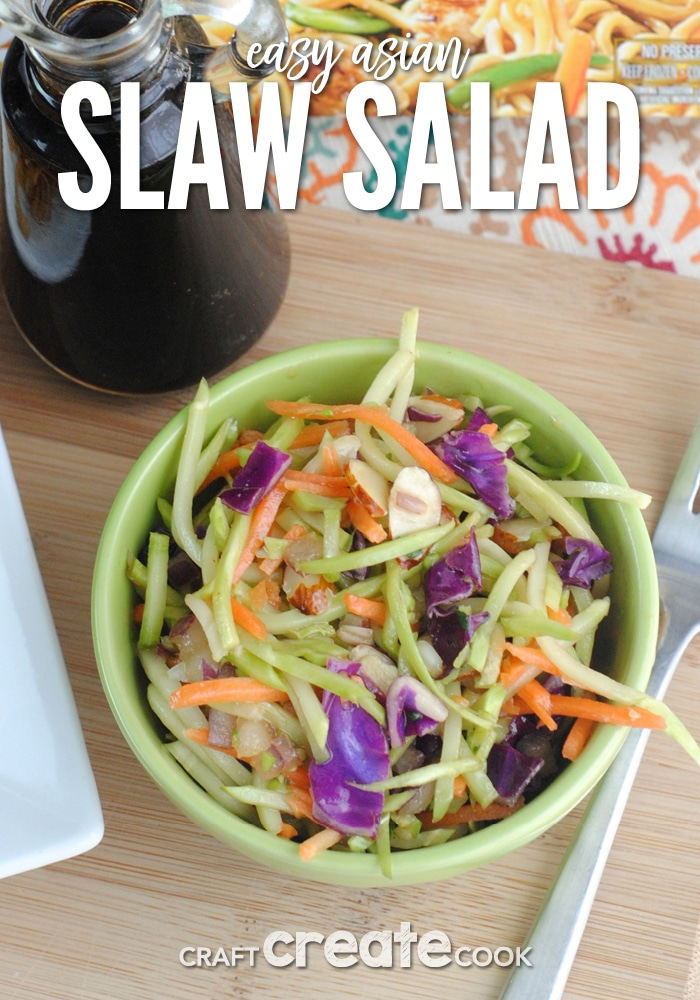 Easy Asian Slaw Salad is the perfect side dish or light lunch!