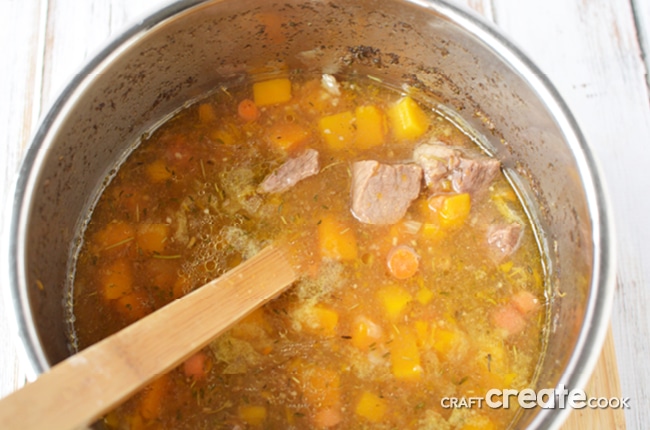 Our wholesome Instant Pot Beef and Squash Stew recipe is BURSTING with flavor and ready in a snap!