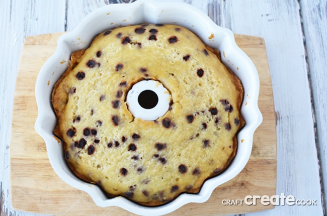 This Instant Pot Chocolate Chip Cake Recipe is dense and rich with a chocolate ganache topping.