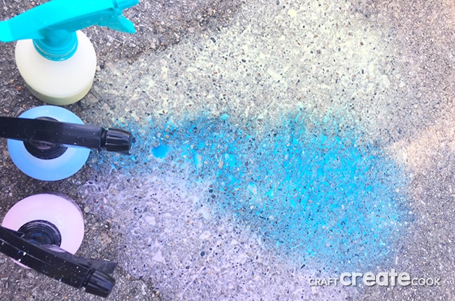 Our DIY Spray Chalk is super fun to play with and only takes a few ingredients.