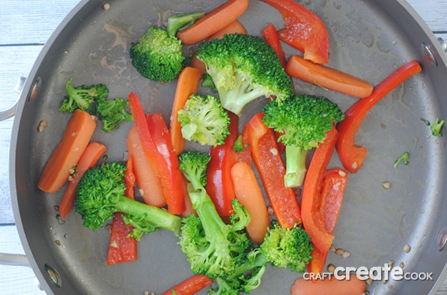 Stir fried vegetables are a great addition to fried rice for Chinese New Years!