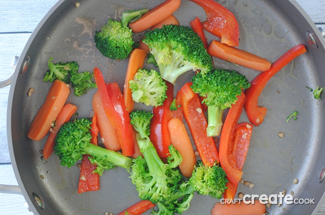 Stir fried vegetables are a great addition to fried rice for Chinese New Years! 