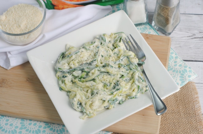 Low carb Keto Alfredo Zoodles are a delicious and easy low carb Keto friendly meal!