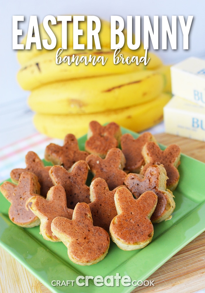 Perfect for lunch boxes or Sunday brunch, Easter bunny banana bread uses a traditional bread recipe in a cute pan!