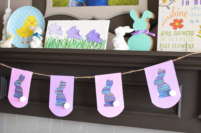 This easy to make Easter bunny bunting can be made with any color yarn to create holiday decor to match your home.