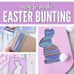 This easy to make Easter bunny bunting can be made with any color yarn to create holiday decor to match your home.