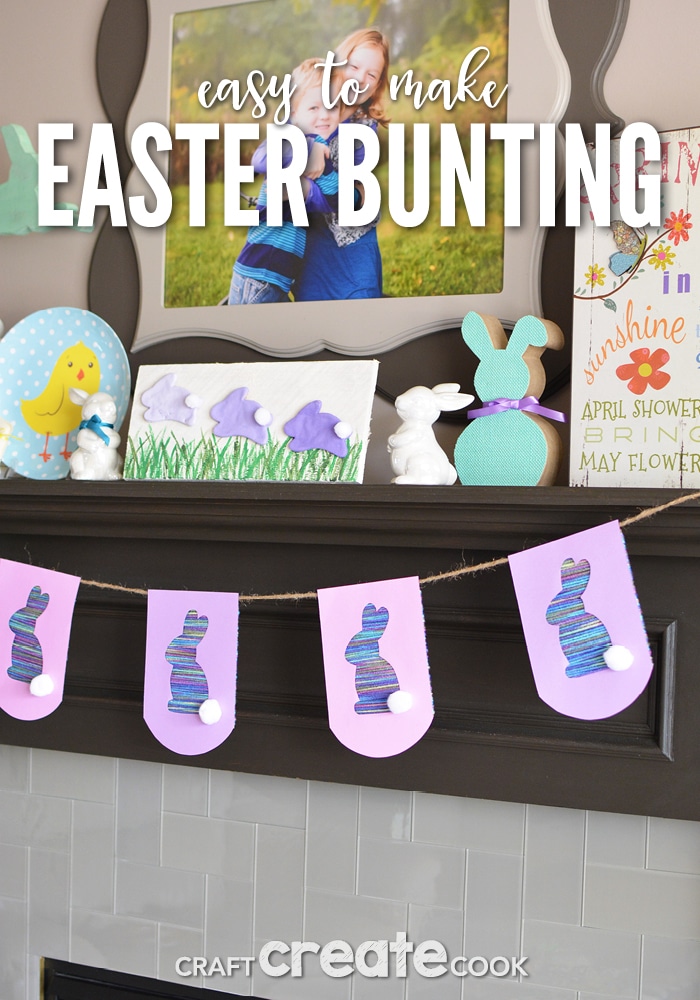 This easy to make Easter bunny bunting can be made with any color yarn to create holiday decor to match your home.