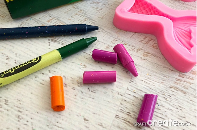 These Mermaid Tail Crayons are the perfect glittery art supply to make drawing more fun.