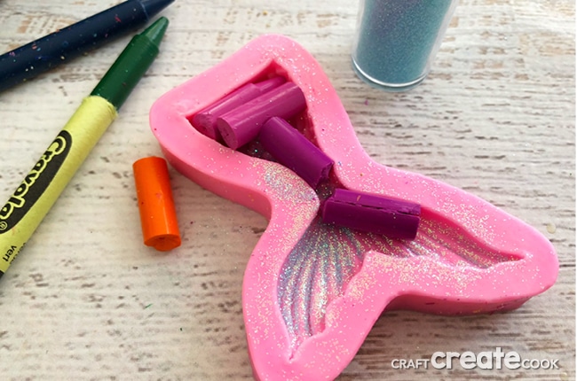 These Mermaid Tail Crayons are the perfect glittery art supply to make drawing more fun.