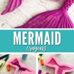 These Mermaid Tail Crayons are the perfect glittery art supply to make drawing more fun.