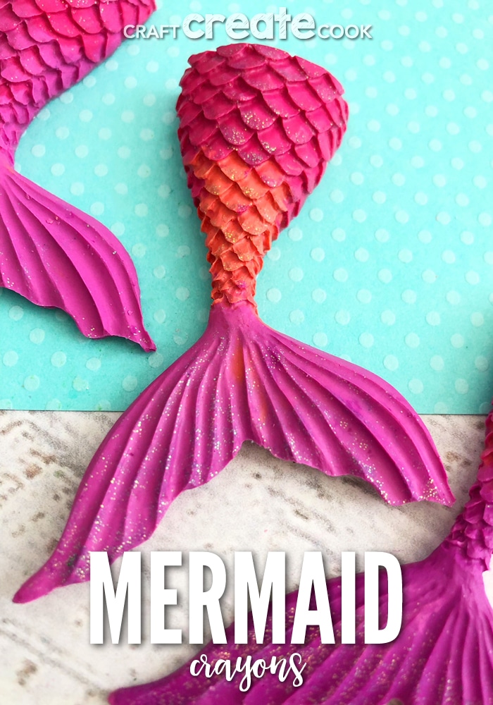 These Mermaid Tail Crayons are the perfect glittery art supply to make drawing more fun.