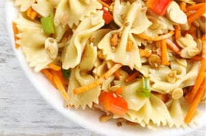 Our Asian Pasta Salad is full of flavor and perfect for any BBQ.