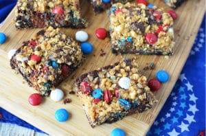 Our Red, White and Blue Brownies will be gone before you know it at your next outdoor BBQ!