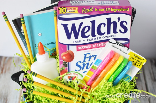 Surprise your kids with a fun back to school basket with items they need a love to start the school year off right!