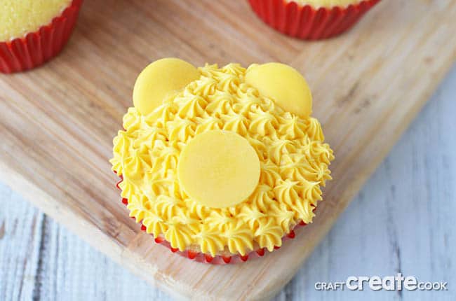 Inspired by the movie Christopher Robin, these Winnie the Pooh cupcakes are easy to make with the whole family.