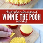 Inspired by the movie Christopher Robin, these Winnie the Pooh cupcakes are easy to make with the whole family.