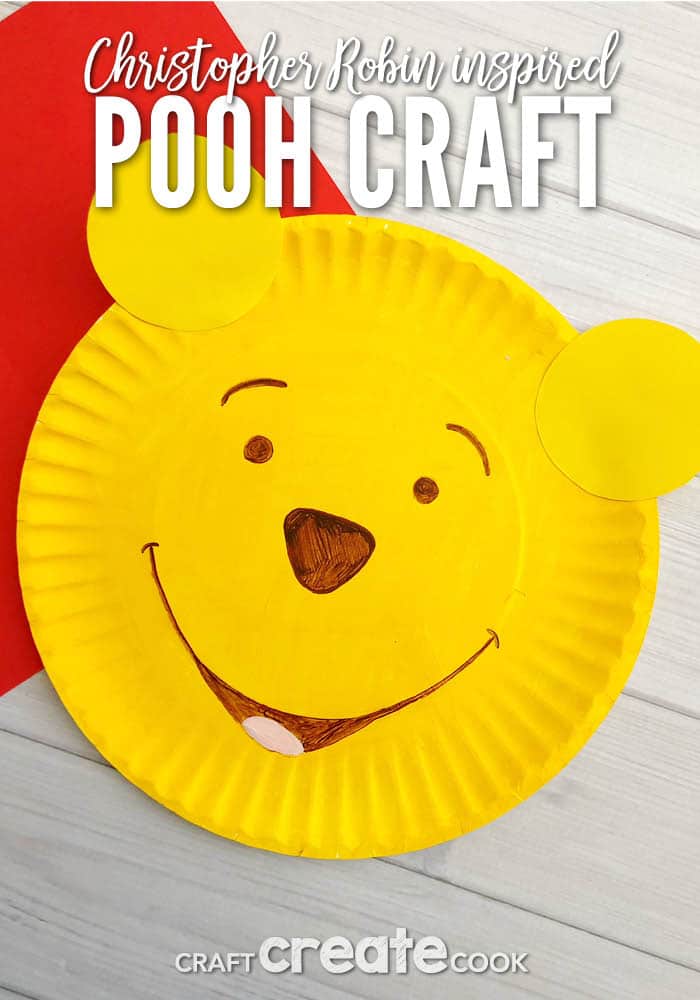 Our Christopher Robin Inspired Pooh Bear Craft is the easiest craft to get you excited about the new Christopher Robin movie in theaters soon.