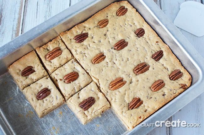Semi-homemade and easy to make chewy butter pecan bars will disappear in no time!