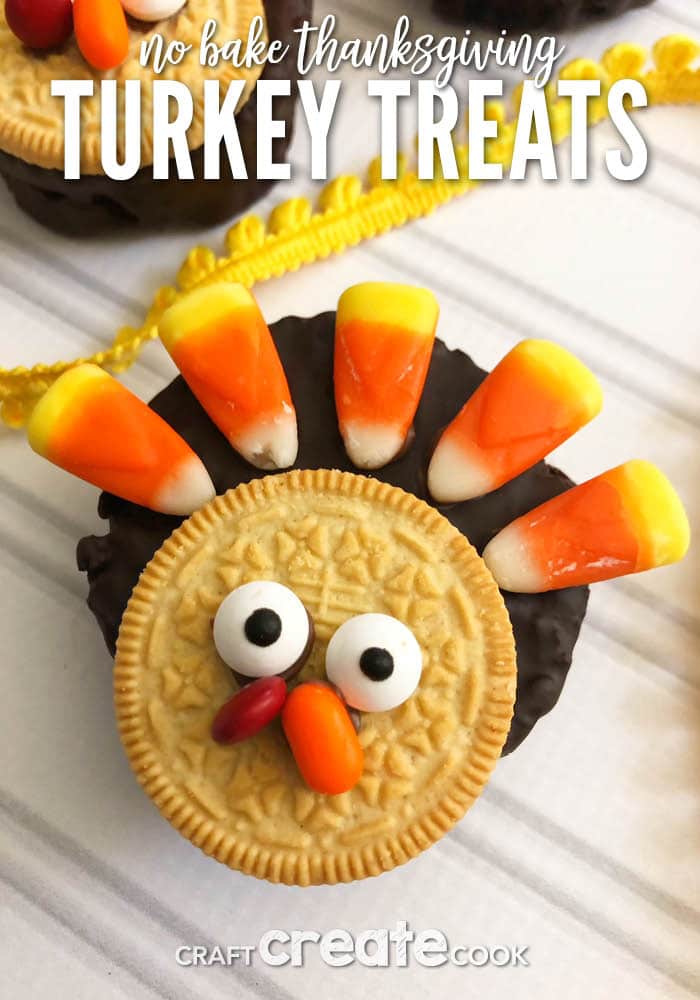 These No Bake Thanksgiving Turkey Treats are the perfect treat to make with the kids on Thanksgiving!