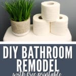 If you love changing around your home decor and giving your home little TLC you'll love our DIY Bathroom Remodel with a Free Printable.