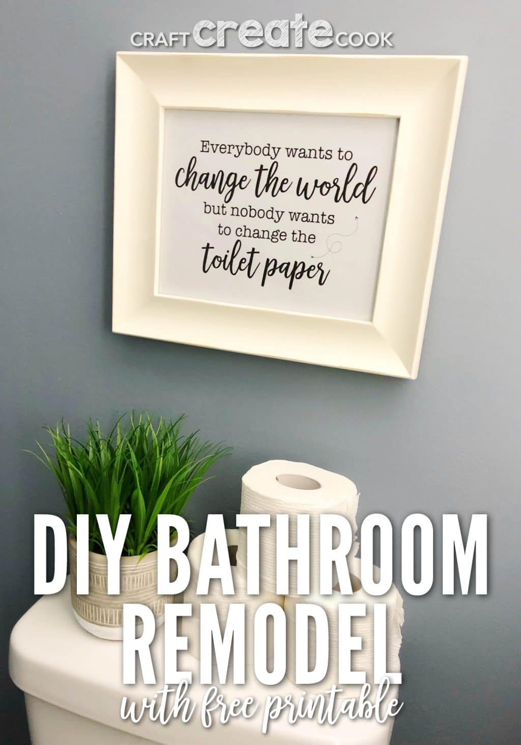 If you love changing around your home decor and giving your home little TLC you'll love our DIY Bathroom Remodel with a Free Printable.