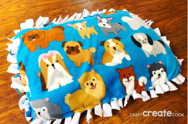 If your dog loves to be comfortable than you'll want to learn How to make your own No-Sew Dog Bed.