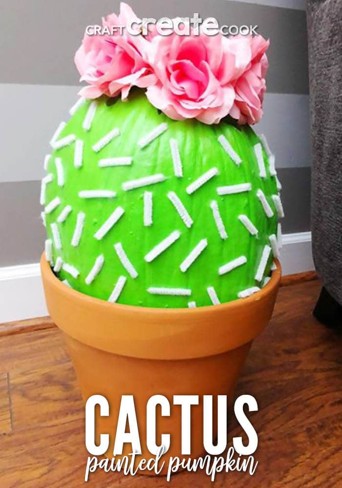 If you're looking for a creative way to paint a pumpkin, our Cactus Painted Pumpkin is the perfect idea.