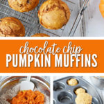 With only 6 ingredients, you cannot go wrong with these simple chocolate chip pumpkin muffins!