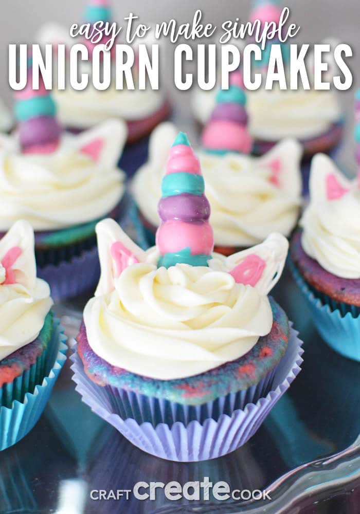 Anyone can make these simple unicorn cupcakes for a unicorn party, special event or just because!