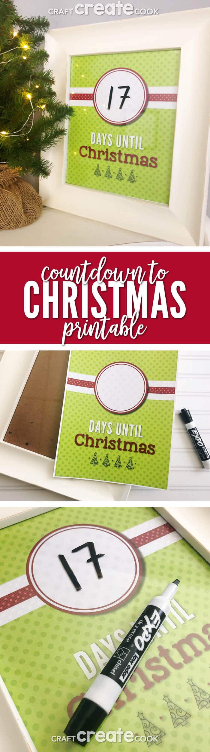 Countdown to Christmas Printable - Craft Create Cook