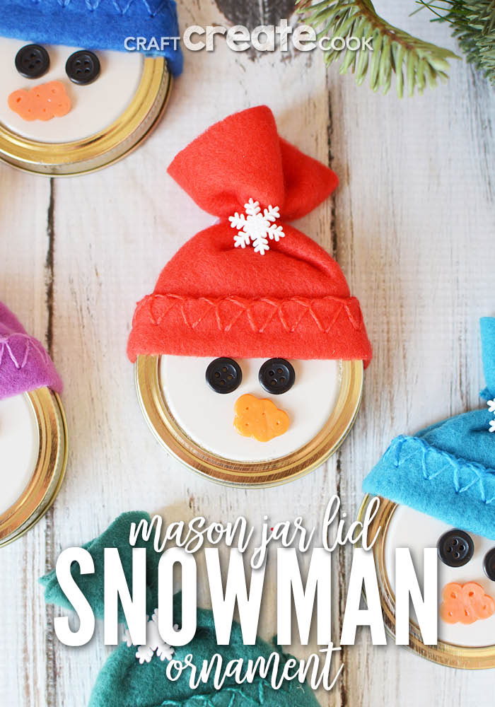 This easy to make Mason Jar Lid Snowman Ornament is so cute you'll want to make at least a dozen!