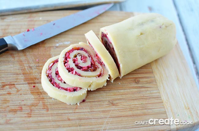 Cranberry pinwheel slice and bake cookies are soon to be a holiday favorite in your home!