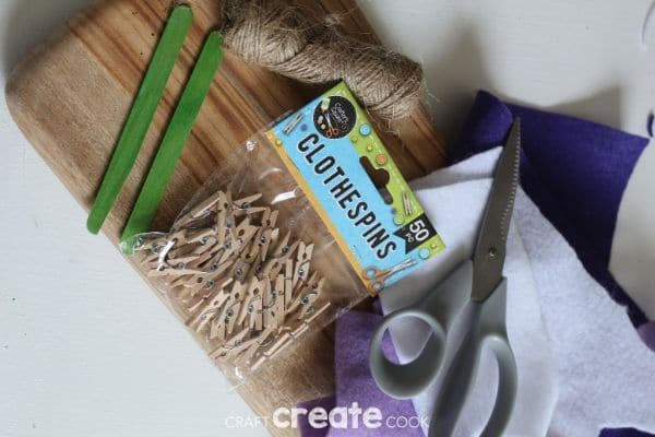 Supplies for fairy garden clotheline