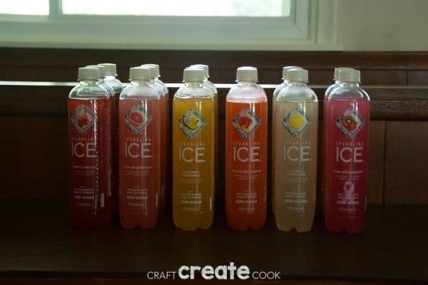 Sparkling Ice bottles on counter